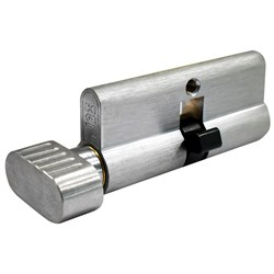 PROTECTOR Euro Privacy Cylinder with Fixed Cam Turn and Emergency Release Satin Chrome 70mm - PTE70-SC