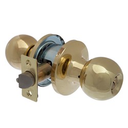 BRAVA Metro RA Series Tiebolt Storeroom Knob Set Adjustable Backset Polished Brass - RA3162PB