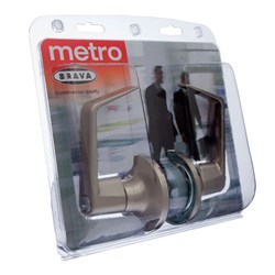 BRAVA Metro RH Series Tiebolt Entrance Lever Set Adjustable Backset Satin Chrome Display Pack - RH6000SCDP