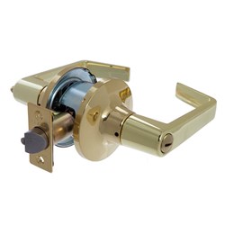 BRAVA Metro RH Series Tiebolt Privacy Lever Set Adjustable Backset Polished Brass - RH6130PB