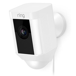 RING SPOTLIGHT CAM WHITE HARDWIRED 1080p LED ALRM