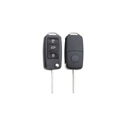 Silca Automotive Key and Remote Complete Replacement Flip Shell for VW and Audi 3 Button HU66 Profile HU66BRS8