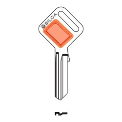 Silca Taggy LW4 Key Blank with Customisable Plastic Head Orange Insert