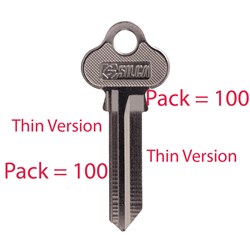 Silca Key Blank LW5 for Lockwood Household Locks 2.00mm Thin Version Pack of 100