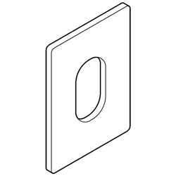 BDS Large Escutcheon for Oval 570 Cylinder with Adhesive Fixing 47.5x66x1.5mm in SSS - SP590L