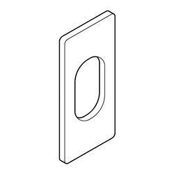 BDS Small Escutcheon for Oval 570 Cylinder with Adhesive Fixing 35x66x1.5mm SSS - SP570S