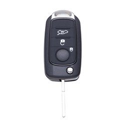 Silca Automotive Key and Remote Complete Replacement Flip Shell for Jeep and Fiat 3 Button SIP22 Profile SIP22JRS8