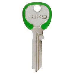 Silca Silky TE2 Key Blank for Gainsborough Cylinders with Green Head