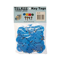 TELKEE BLANK KEY TAGS  BLUE ROUND Pkt 50