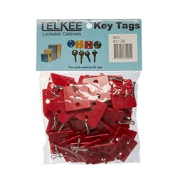 TELKEE KEY TAGS #1-50 RED SQUARE