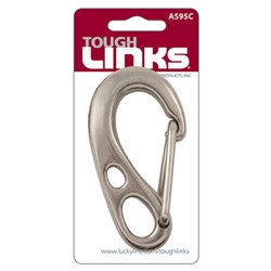 Lucky Line Tough Links Spring Snap with Wire Gate and Double Eyelet in SS - A595C
