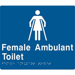 TTSM SIGN FEMALE AMBULANT   TOILET WHT/BLU