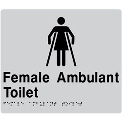 TTSM SIGN FEMALE AMBULANT  TOILET BLK/SIL