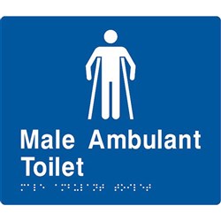 TTSM SIGN MALE AMBULANT TOILET  WHT/BLU