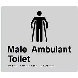 TTSM SIGN MALE AMBULANT TOILET  BLK/SIL