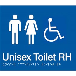 TTSM SIGN UNISEX DISABLED   TOILET RH TRANSFER WHT/BLU