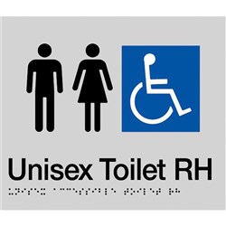 TTSM SIGN UNISEX DISABLED   TOILET RH TRANSFER BLK/SIL