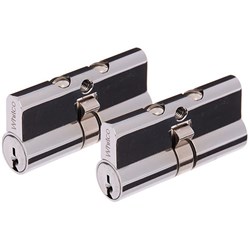 Whitco Euro Double Cylinder LW4 Profile KA with Lazy Cam Chrome Plate 62.5mm Pack of 2 - W842200
