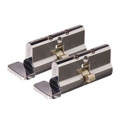 Whitco Euro Single Cylinder and Turn LW4 Profile KA Pack of 2 with Lazy Cam Chrome Plate 62.5mm - W845902