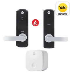 Yale Unity Entrance Lock Fire Rated with Connect Bridge Silver - YUR/DEL/FR/BDG/SIL