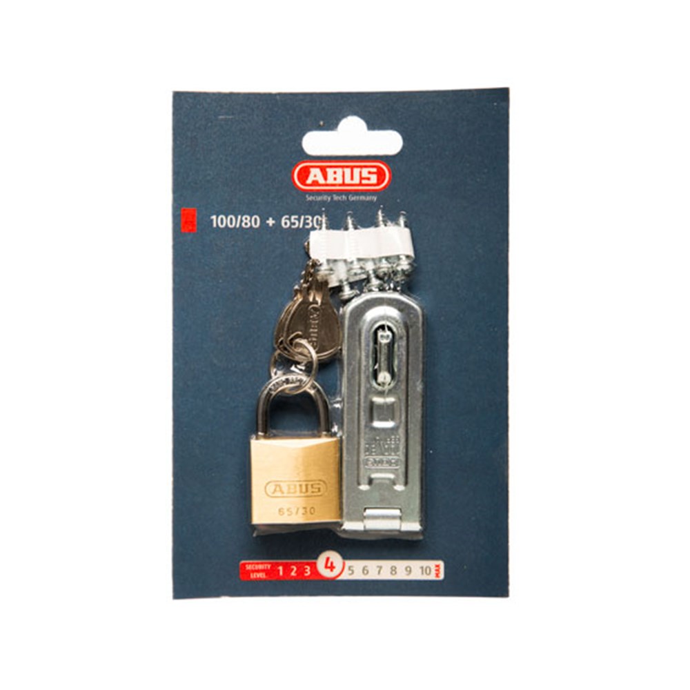 ABUS HASP & STAPLE & PADLOCK 100/80 PLUS 65/30 CARDED | Standard - LSC ...