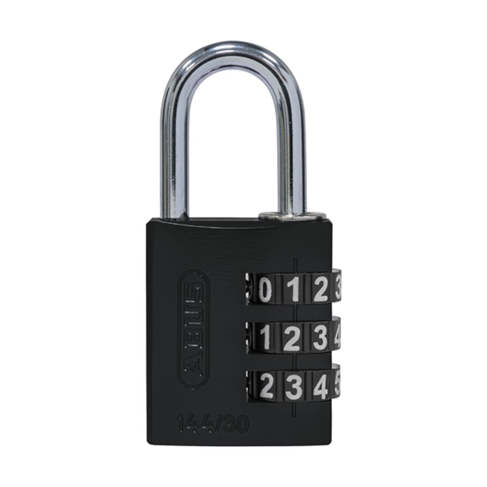 ABUS P/LOCK 144/30 BLK ALUM BODY 3 WHEEL COMBO BOX ABUS 144 Series