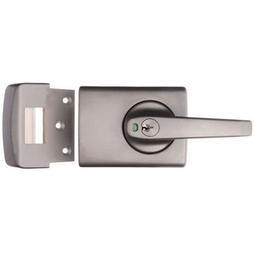 Lockwood 001 Double Cylinder Deadlatch with Lever and Timber Frame Strike in Satin Chrome - 001-1L1SP