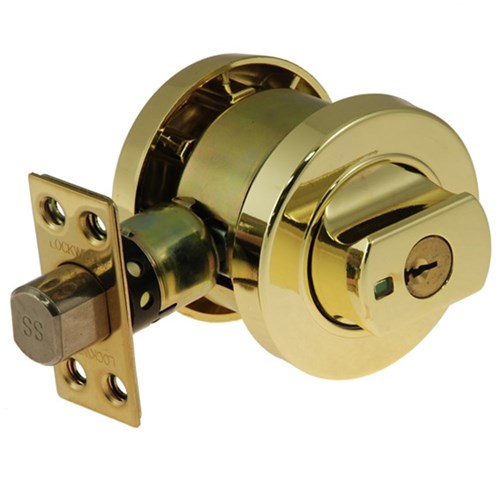 Lockwood Paradigm 005 Deadbolt Round Rose Double Cylinder Everbrass Universal Pack - 005/B1EVBDP