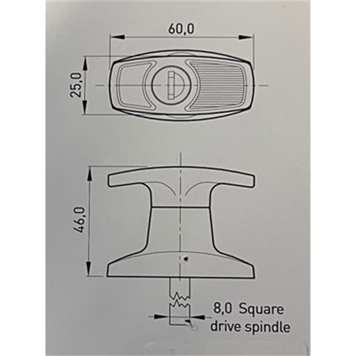 Lock Focus Small T Handle without Barrel Chrome Plate