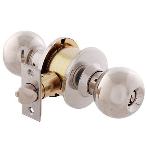 BRAVA Urban Cylindrical Entrance Knob Set TE2 Profile KD with Adjustable 60/70mm Backset Polished Stainless Steel - 100CBAPSS