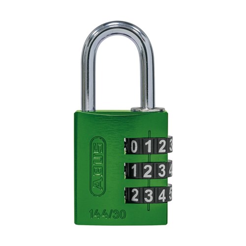 ABUS P/LOCK 144/30 GRN ALUM BODY 3 WHEEL COMBO DP