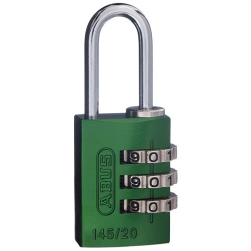 ABUS P/LOCK 145/20 GRN BX ALUM BODY 3 WHEEL COMBO