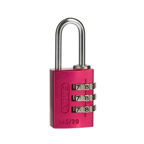 ABUS P/LOCK 145/20 PINK BX ALUM BODY 3 WHEEL COMBO