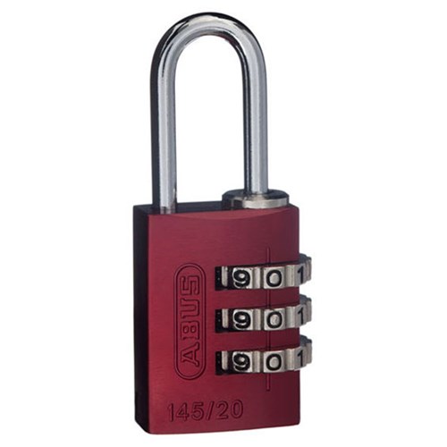 ABUS P/LOCK 145/20 RED BX ALUM BODY 3 WHEEL COMBO