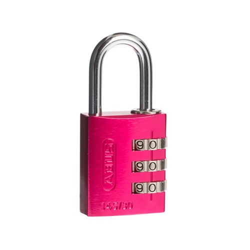 ABUS P/LOCK 145/30 PINK BX ALUM BODY 3 WHEEL COMBO