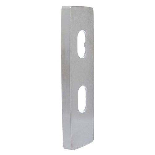 Lockwood Furniture Square End Plate Concealed Fix with Dual Cylinder Holes Satin Chrome - 1810SC