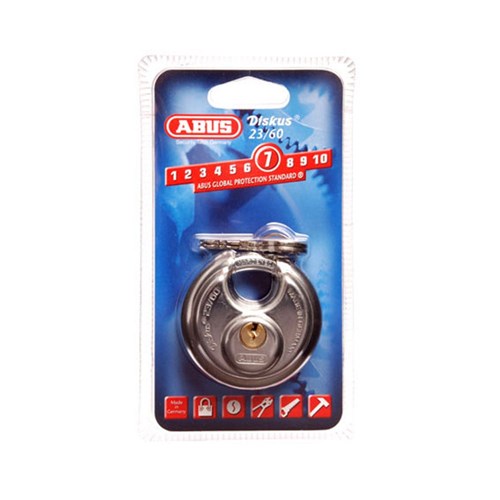 ABUS 23 Series Diskus Padlock with 60mm steel body and 17mm Hardened Steel shackle KD Diskus - 2360C