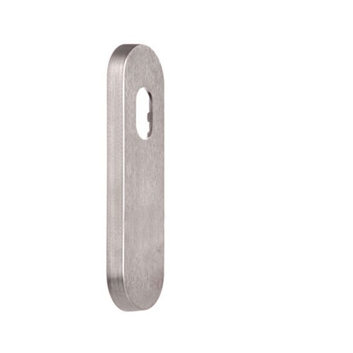 Lockwood Furniture Round End Plate Concealed Fix with Cylinder Hole Only Satin Chrome - 2800SC