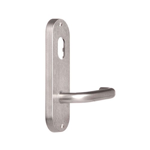 Lockwood Furniture Round End Plate Visible Fix with Cylinder Hole and 70 Lever Satin Chrome - 2901/70SC