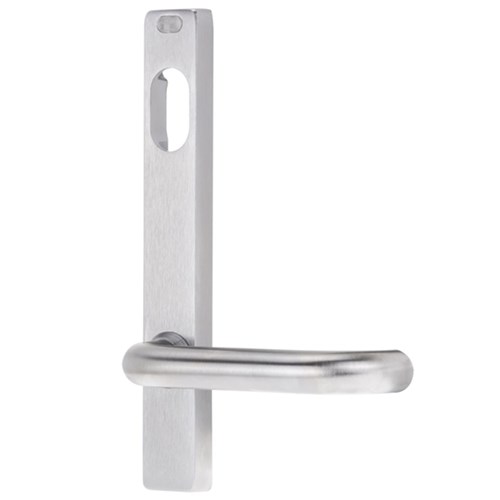 Lockwood Furniture Narrow Square End Plate Concealed Fix with Cylinder Hole, 70 Lever and LED Satin Chrome - 4811/70SC