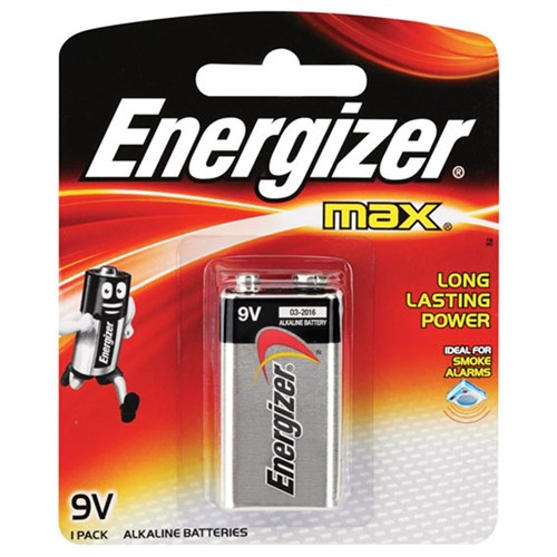 Energizer 9V Alkaline Battery Blister Pack of 1 - E000035000