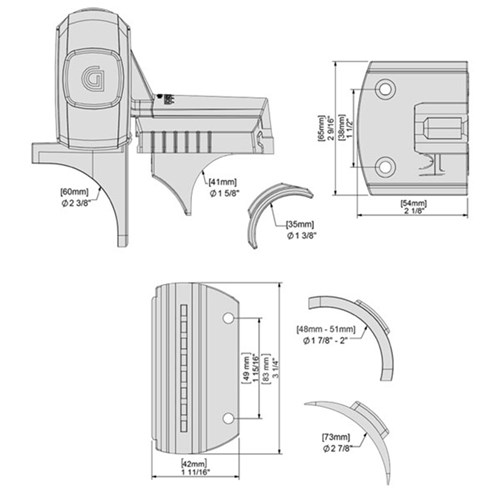 D&D MagnaLatch Round Post Adaptor Kit - ML3RPK