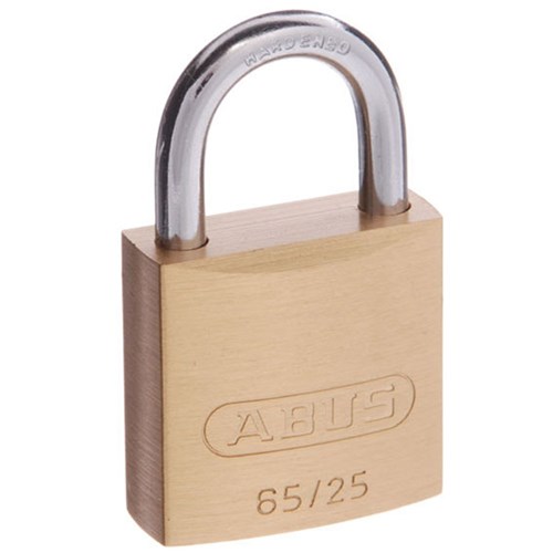 ABUS 65 Series Premium Padlock with 25mm Brass Body and 14mm Hardened Steel Shackle KA 6252 - 65/25KA12