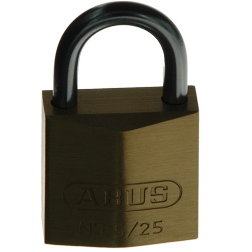 ABUS 65 Series Premium Padlock with 25mm Brass Body and 14mm Hardened Steel Shackle KA 6253 - 65/25KA13