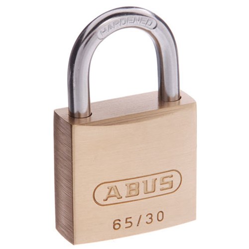 ABUS 65 Series Premium Padlock with 30mm Brass Body and 17mm Hardened Steel Shackle KA 304 - 65/30KA4