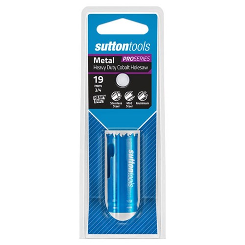 Sutton Bi-Metal Cobalt ULTRA Holesaw, 36mm Cutting Depth, 19mm Diameter - H1050190