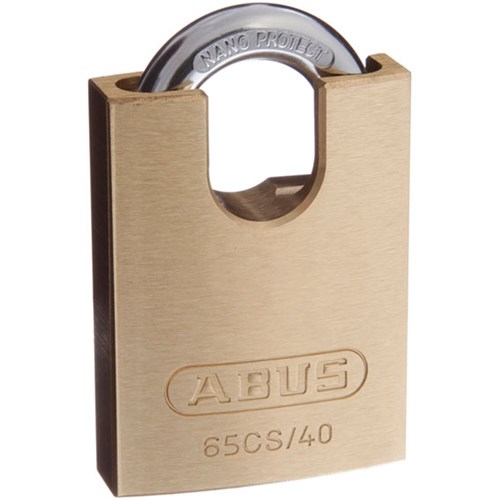 ABUS 65 Series Premium Padlock with 40mm Brass Body and 18mm Concealed Hardened Steel Shackle KA 6401 - 65CS/40KA11