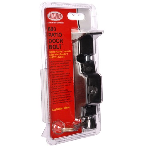 LOCKWOOD PATIO BOLT 680 NEW BLK DP