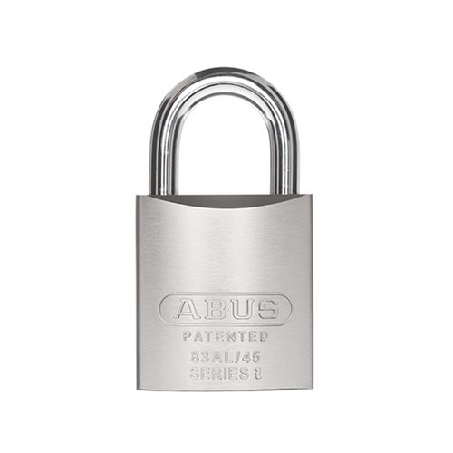 ABUS 83AL Series Premium Rekeyable Padlock with 45mm Silver Aluminium Body and 25mm Hardened Steel Shackle KA 4302 - 83AL45NNATKA2