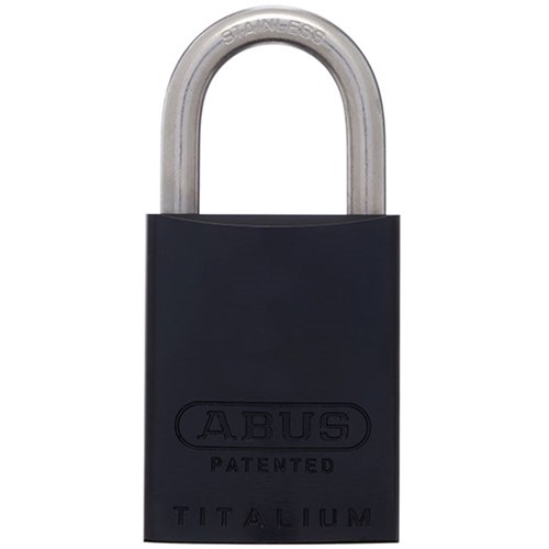 ABUS P/LOCK 83ALIB/40 BLK L/PLUG with 25MM SS SHACKLE